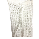 No Brand Crochet White Maxi Length Cover Up with Fringe~ Size S