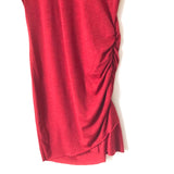 No Brand Burgundy Short Sleeve Dress with Ruched Side- Size ~XS