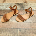 Sunny Feet Brown Strappy Flat Sandals- Size 8