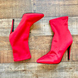 Steve Madden Red Lovely Sock Boots- Size 8