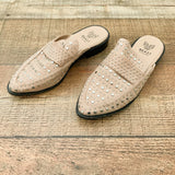 Beast Tan Silver Studded Mules- Size 6.5