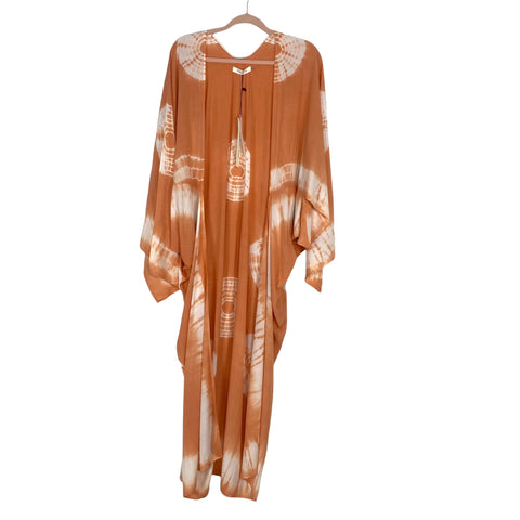 Mustard Seed Orange and White Tie-Dye Printed Kimono NWT- Size M