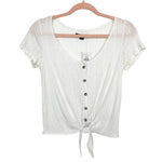 American Eagle White Tie Front Short Sleeve Top NWT- Size XS