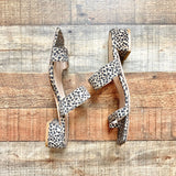 Pre-Owned Stuart Weitzman Animal Print Suede Toe Ring Sandals- Size 8.5 (sold out online)