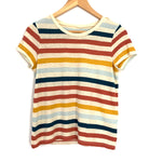 Madewell Colorful Tan Striped Tee- Size S