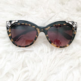 Nicole Miller Black Tortoise Crystal Detail Sunglasses