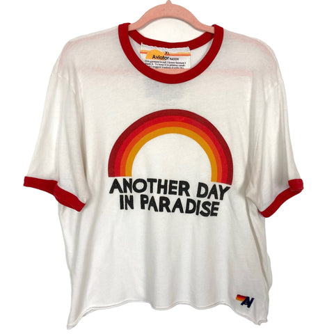 Aviator Nation Another Day in Paradise Cropped Tee- Size XL (see notes)