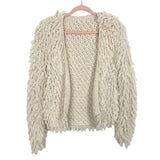 No Brand Ivory Shaggy Open Front Cardigan Sweater- Size ~S (see notes)