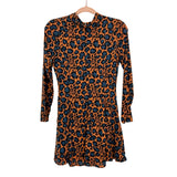 Topshop Petite Camel/Blue/Black Animal Print Turtle Neck Dress NWT- Size 2