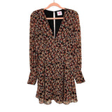 Buddy Love Black/Orange/Red/Grey Floral Long Sleeve Dress- Size S