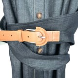 LAFAYETTE 148 Wool Blend Button Up Belted Midi Dress- Size M (sold out online)