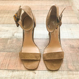 Jessica Simpson Brown Suede Like Tortoise Ankle Buckle Heels - Size 7 (Like New Condition!)