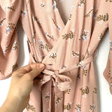 Quaint Official Quanta Du Soliel Pink Floral Wrap Style Midi Dress- Size ~S (see notes)