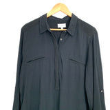 Lou & Grey Black Shirt Dress with Cuffed Sleeves- Size L