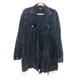 Vici Black Corduroy Button Up Distressed Hem Jacket- Size L