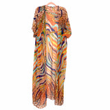 No Brand Sheer Animal Print/Striped Duster Cover Up NWT- Size OS