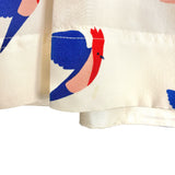 Marc By Marc Jacobs Cream Bird Print Silk Top- Size L (see notes)
