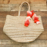 Shiraleah Jute/Cotton Large Tote with Tassels