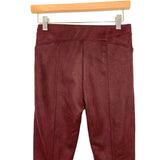 SPANX Faux Suede Burgundy Leggings- Size S Petite (Inseam 25”)