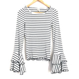 Free People Striped Tiered Ruffle Sleeve Top- Size XS