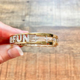 APM Monaco CZ Smile Happy Fun Open Cuff Bracelet