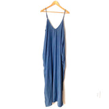 Lovestitch V-Neck Chambray Pocket Maxi Dress- Size M/L
