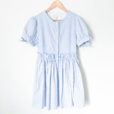 English Factory Striped Button Up Dress with Ruffle Detail Waist- Size S