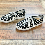 Ann Taylor Animal Print Leather Upper Calf Hair Sneakers- Size 6