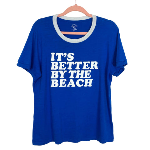 J. Crew Blue Better by the Beach Tee- Size L (see notes)