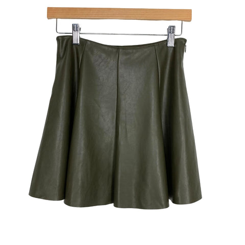 5/48 Olive Vegan Leather Skirt- Size M