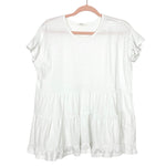 Amaryllis White Tiered Tee- Size XL (sold out online)