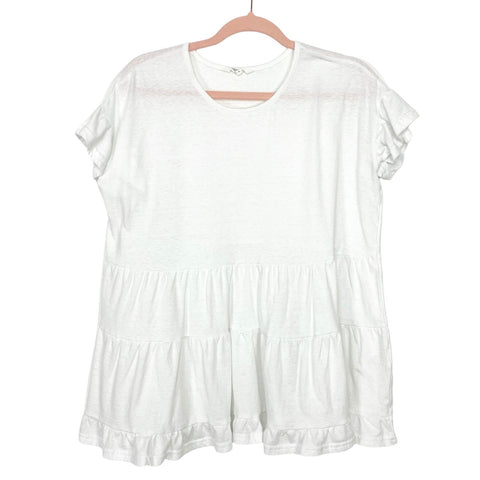 Amaryllis White Tiered Tee- Size XL (sold out online)