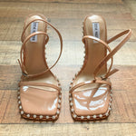 Steve Madden Brown Rhinestone Studded Ankle Strap Heels- Size 8.5 (See notes)