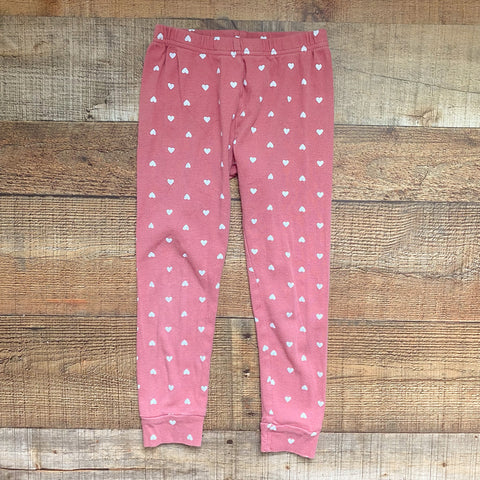 Carter's Mauve/White Hearts Leggings- Size 5