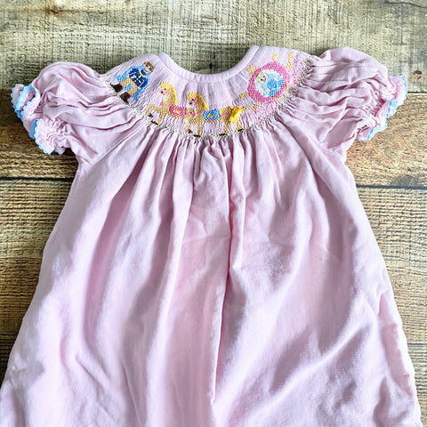 princess smocked dress Vive La Fete Pink Corduroy Cinderella Princess Smocked Dress- Size 12M – The Saved Collection