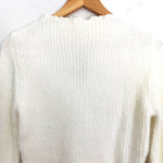 Vestique Ivory Fuzzy Mock Neck Cropped Sweater NWT- Size S/M