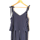 Magnolia Skye Blue and White Striped Jumpsuit- Size XL