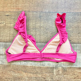 J Crew Pink Ruffle Padded Bikini Top- Size S (we have matching bottoms)