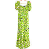 Scoop Green Floral Smocked Bodice Square Neck Jumpsuit- Size XS (sold out online)