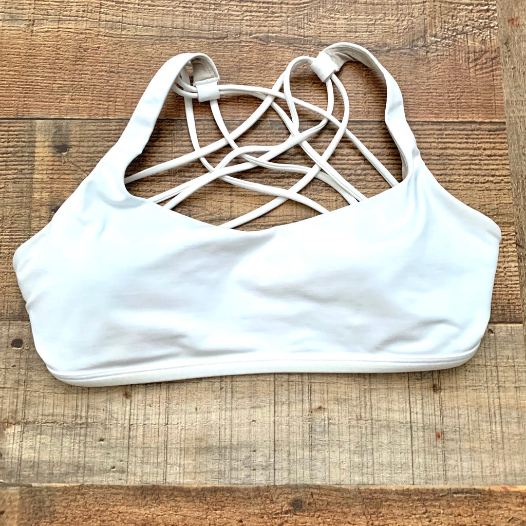 Lululemon White Padded Strappy Back Sports Bra- Size 8 – The Saved  Collection