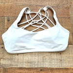 Lululemon White Padded Strappy Back Sports Bra- Size 8