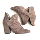 Mi.im Suede Embossed Open Side Booties- Size 6.5 (see notes)