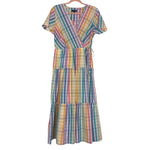 J Crew Rainbow Gingham Faux Wrap Dress- Size 12 (see notes, sold out online)