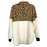 No Brand Cream Animal Print Side Snap Pullover- Size L