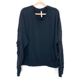 Fabletics Black Sweatshirt with Pockets on Sleeves- Size 1X