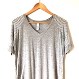 Body Language Grey with White Striped Sleeve and Top Back Short Sleeve- Size M