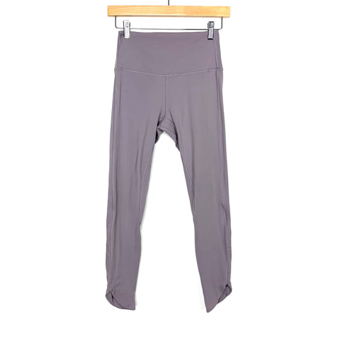 Savvi Lilac Mesh Panel High Waist Legging- Size S (Inseam 24")