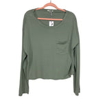 Z Supply Green Front Pocket Long Sleeve Top NWT- Size XL
