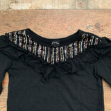 Art Class Black Sequin Ruffle Top- Size 5T