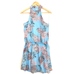 Line & Dot Floral Mock Neck Dress- Size S